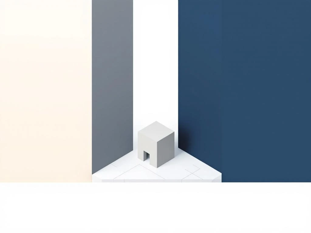 Architectonisch diagram met bouwlijn en rooilijn in blauw en oranje, gebouwsilhouet van bovenaf gezien