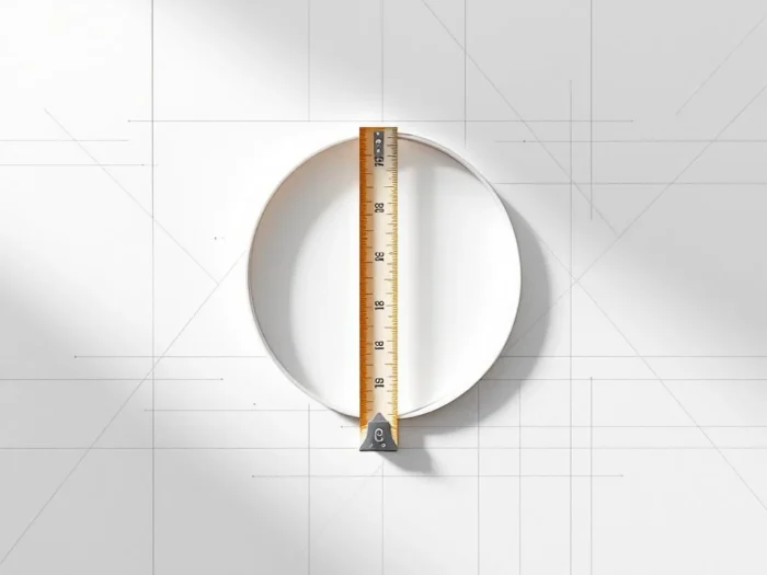 Meetlint in vorm van nul op witte achtergrond met geometrische rasterlijnen en blauwdrukstijl elementenExplanation of approach:
- Started with main subject (meetlint/measuring tape)
- Included key visual element (vorm van nul/zero shape)
- Added relevant context (witte achtergrond, geometrische elementen)
- Kept it concise at 107 characters
- Used natural Dutch phrasing
- Avoided unnecessary descriptive phrases
- Maintained accuracy to the image description